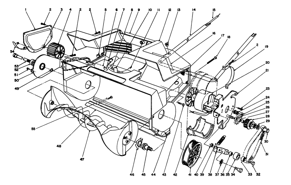 Housing And Rotor Assembly Diagram and Parts List for 38025 1000001 - 1111100 Lawn Boy Snow Blower